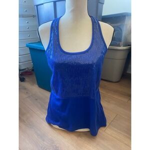 Mesh Glitzy Royal Blue Tank Size Large‎